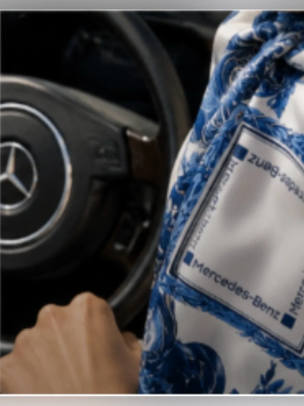 🧣 Vintage Mercedes-Benz Silk Scarf - Pristine Condition | Rare Collector's Piece